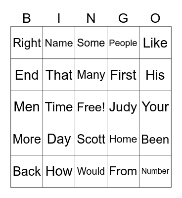 Edmark Lesson 183 Bingo Card