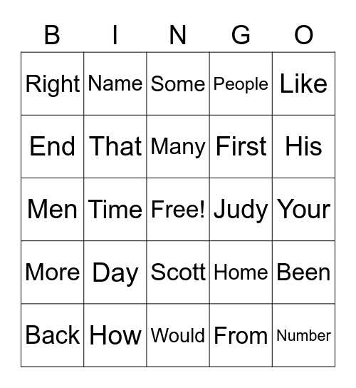 Edmark Lesson 183 Bingo Card