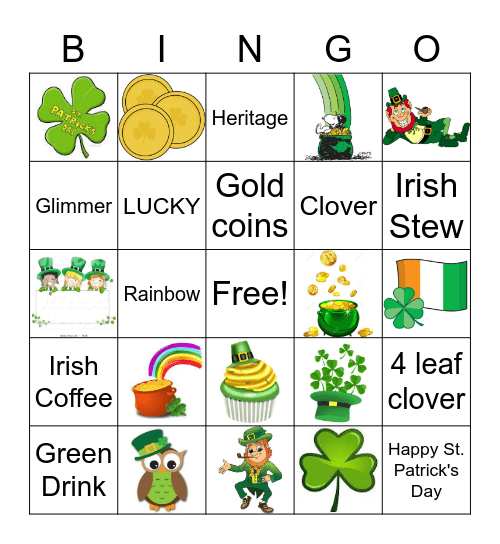St. Patrick's Day BINGO Card