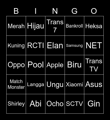 Bingonya Abi Bingo Card