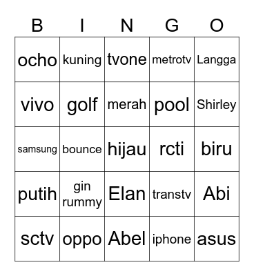 i❤️abi Bingo Card