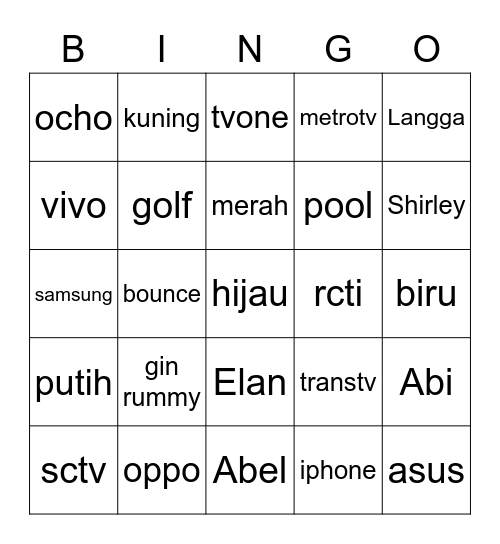 i❤️abi Bingo Card