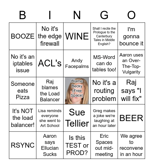 Hardware Replacement Bingo Card
