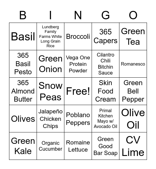 St. Patrick's Day Bingo Card