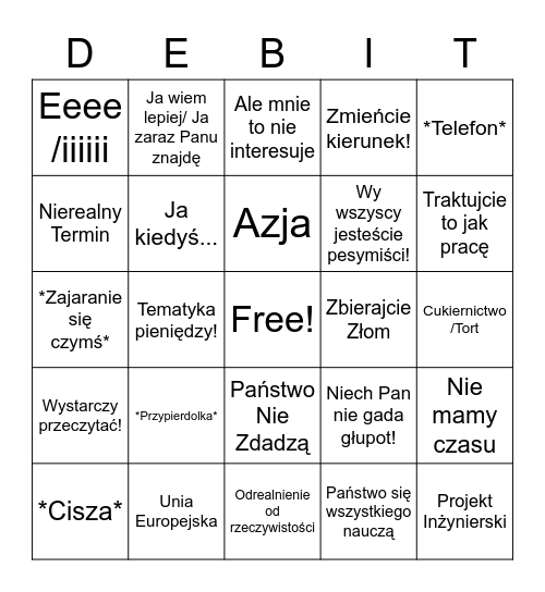 Polski Elon Musk, Programista i Cukiernik Bingo Card