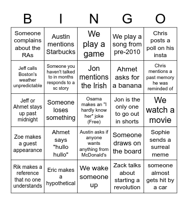 St Patty's Bingo Card