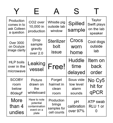 WL Bingo Card
