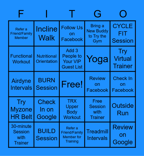 MARCH MADNESS FITGO Bingo Card