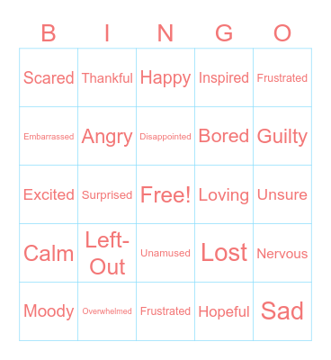 Emotions Bingo! Bingo Card