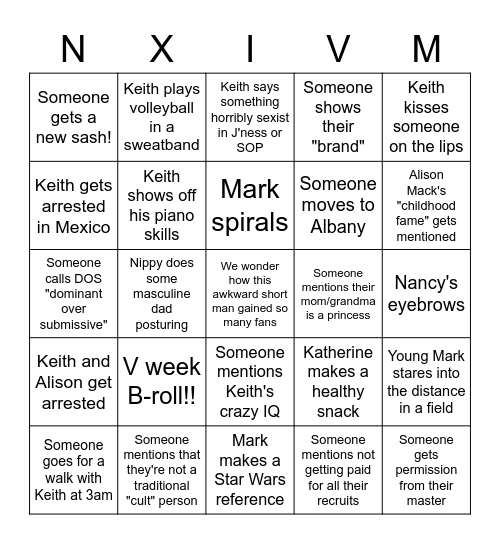 CULT BINGO Card