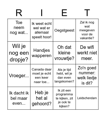 Hieperdepiep 85! Bingo Card