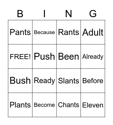 Nash's Bingo Board Bingo Card