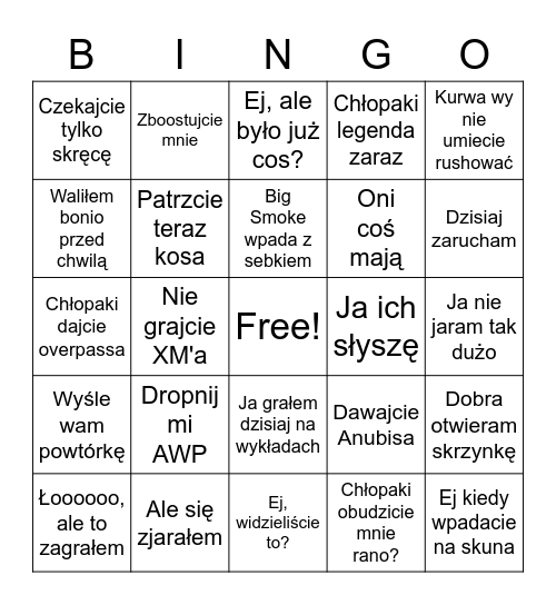 MARCIN CS BINGO Card