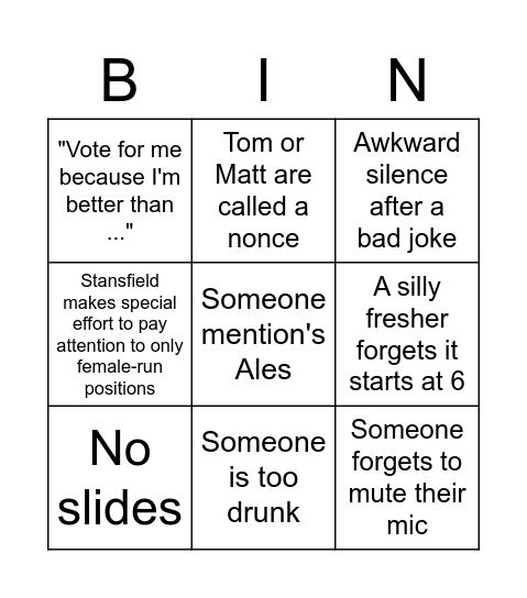 AGM BINGO 2021 Bingo Card