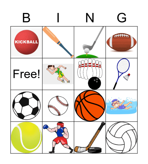 Sports Bingo Card