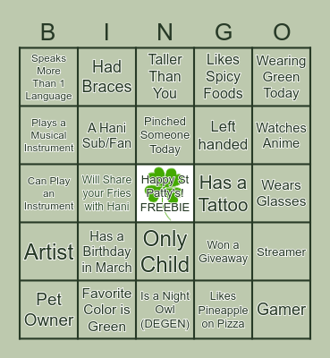 FIND SOMEONE IN CHAT Bingo Card