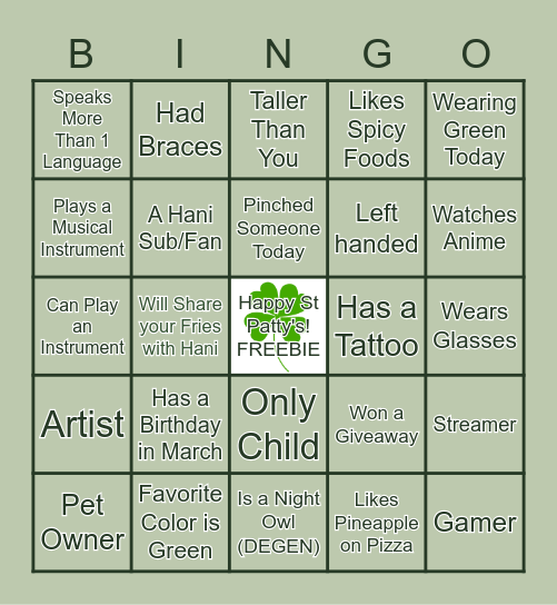 FIND SOMEONE IN CHAT Bingo Card