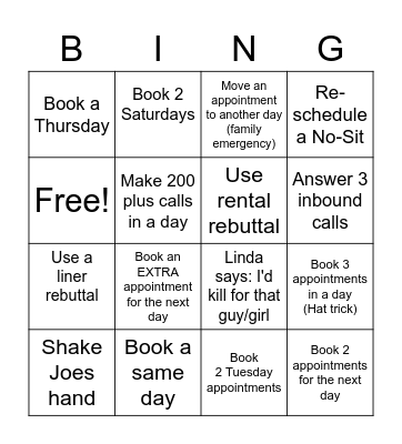 Call Center Madness Bingo Card
