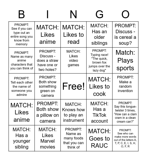 Tutoring Plus 4.2 BINGO Card