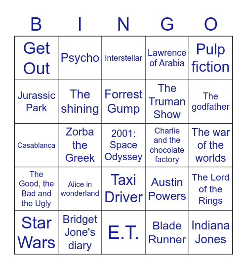 Movie bingo Card