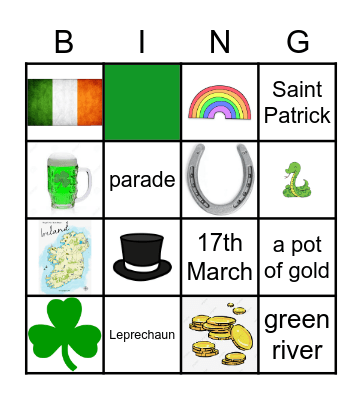 St. Patrick's Day Bingo Card