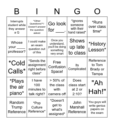 Gudridge Bingo Card