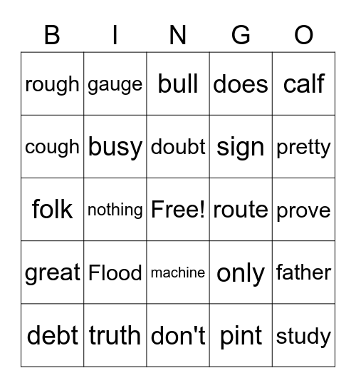 RED WORD BINGO 4 Bingo Card