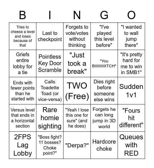 Walkies Bingo Card