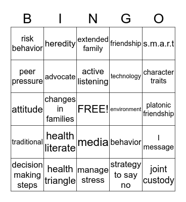 health review  Bingo Card