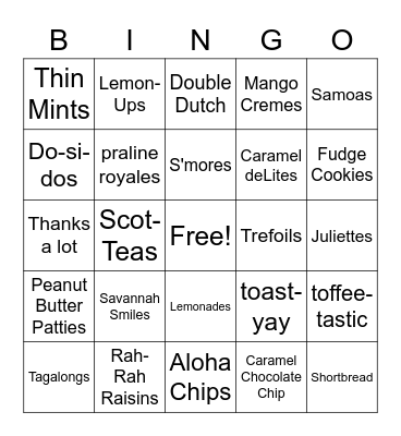 COOKIES Bingo Card