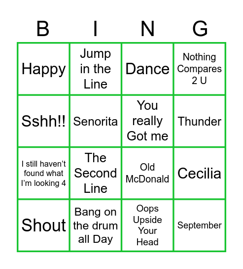 Irish Bingo Card