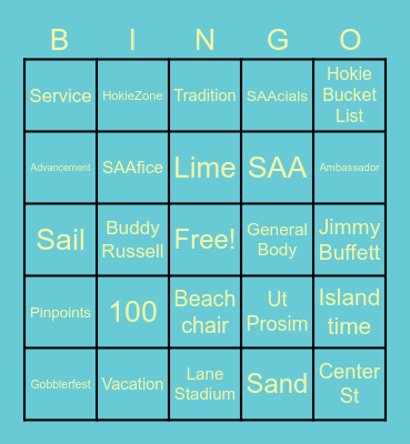 MargU/SAA Bingo Card