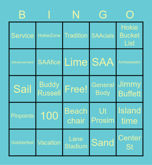 MargU/SAA Bingo Card