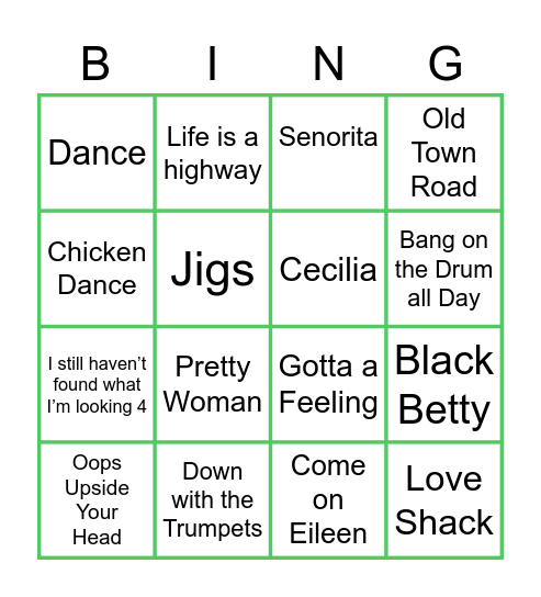 Irish Bingo Card