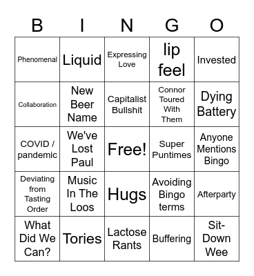Cloudwater Stream Bingo Card