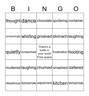 Luli's Party Bingo Card