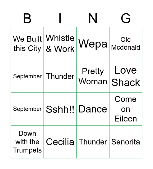 Irish Bingo Card