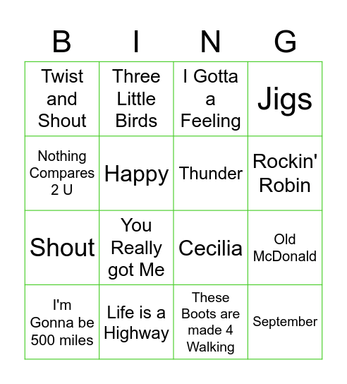 Irish Bingo Card