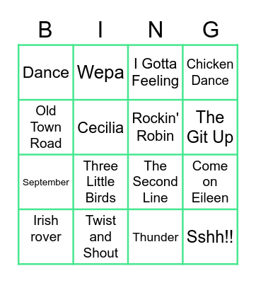 Irish Bingo Card