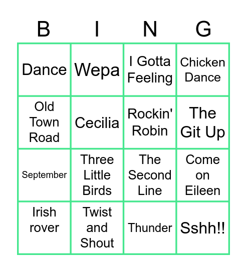 Irish Bingo Card