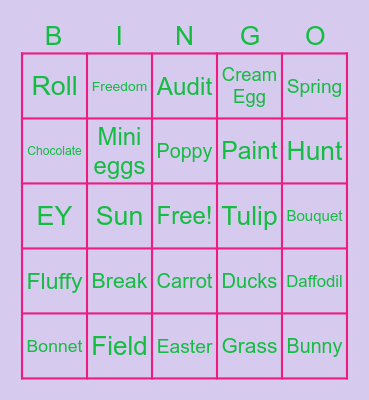 Easter Bingo! Bingo Card