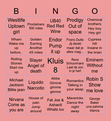KluisBingo Card