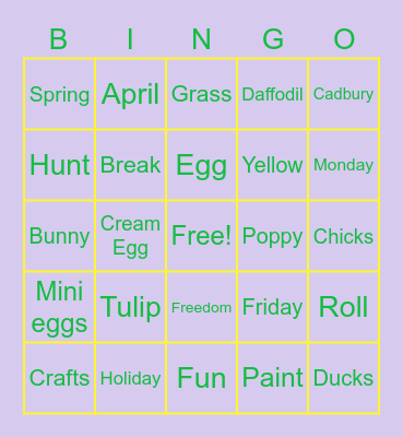 Easter Bingo! Bingo Card