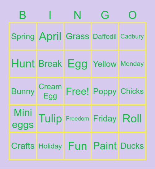 Easter Bingo! Bingo Card