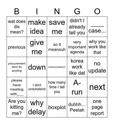 VH Site Swing Bingo Card