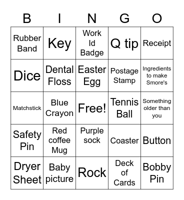 Tasha Bingo Card