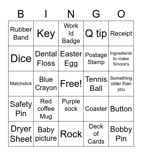 Tasha Bingo Card