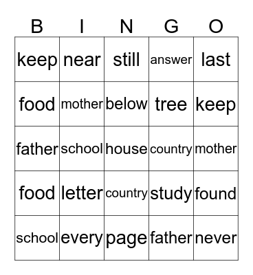 Bingo Card