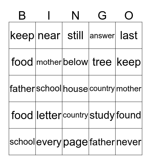 Bingo Card