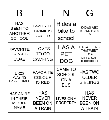 National Day of Action Against Bullying Bingo Card